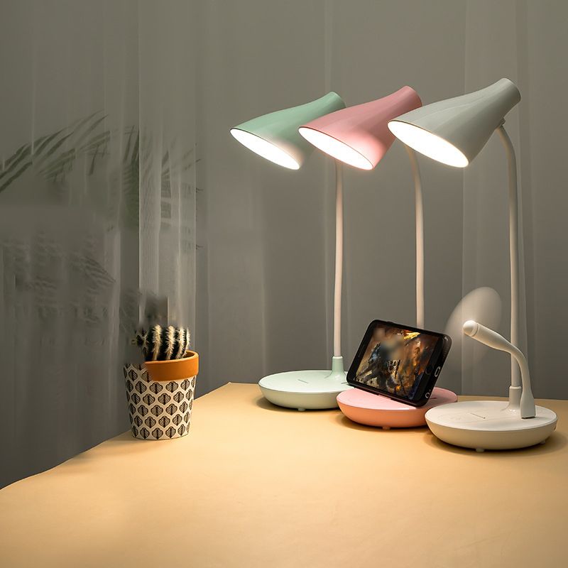 Modern Cone Table Lamp Plastic 1 Light Night Table Lamps in Multi-Colored