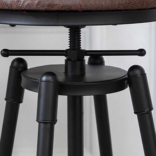 Modern Armless Rotatable Counter Stool Iron Cafe Bar Stool with Seat and Pedal