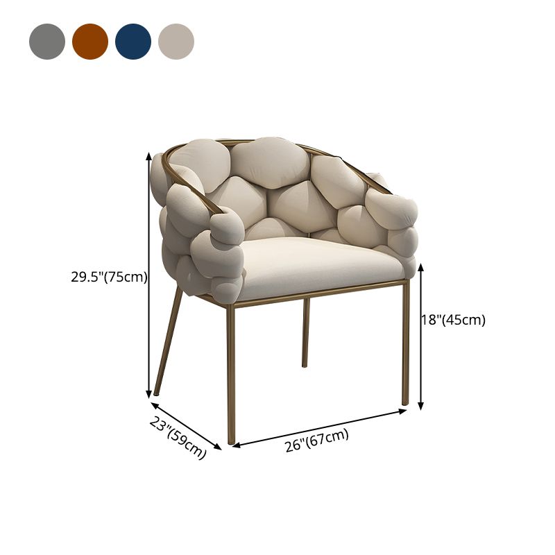 Chaise de salle à manger rembourrée de style scandinave, chaise simple sans accoudoirs à dossier solide