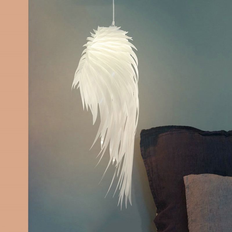 Pendre élégant moderne Lumière de suspension blanche en plumes pour la chambre à coucher de l'hôtel