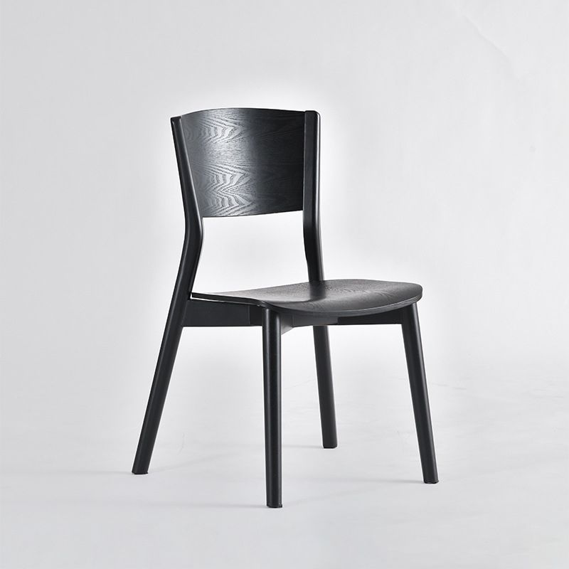 Industrial Armless Dining Chair Kitchen Open Back Chair in Black