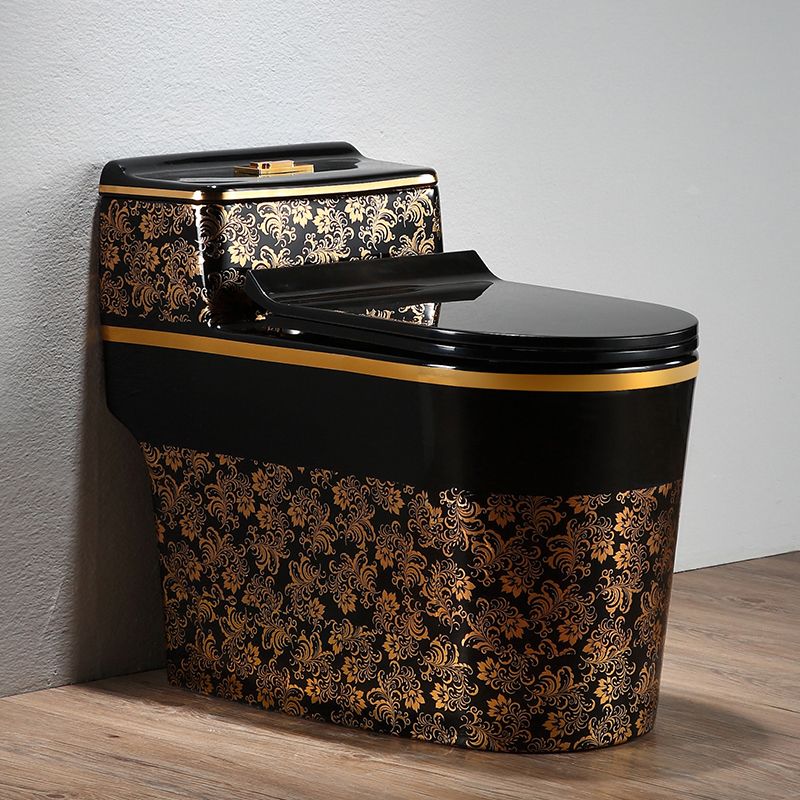 Traditional Floor Mounted Toilet All In One Porcelain Siphon Jet Flush Toilet