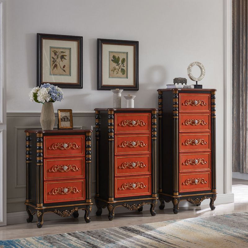 Traditional Rubber Wood Storage Chest Home Chest with 3 Drawers