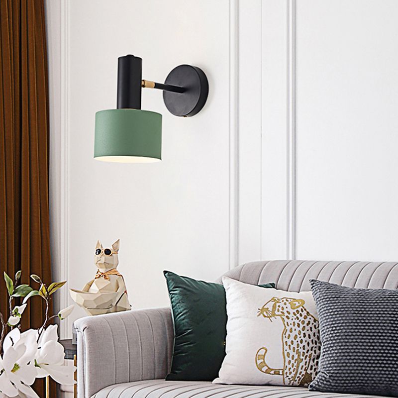 Modern Style Cylindrical Shape Wall Lighting Metal 1 Light Wall Lights for Bedroom