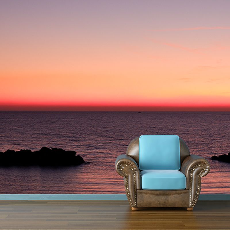 Tropical Sea Customized Mural Stain Resistant Eco-friendly Wall Art for Bathroom