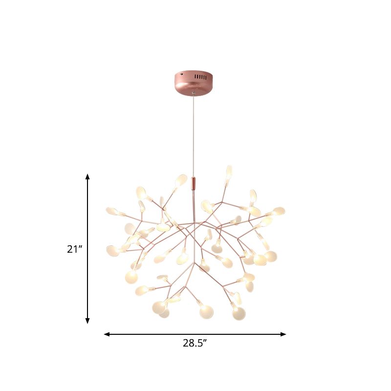 ACRILICO RANAMENTO TREE LUCE PENDANTE CHE SEMPLICE LAMAGGIO DEL BACCHIO DI LED in oro rosa