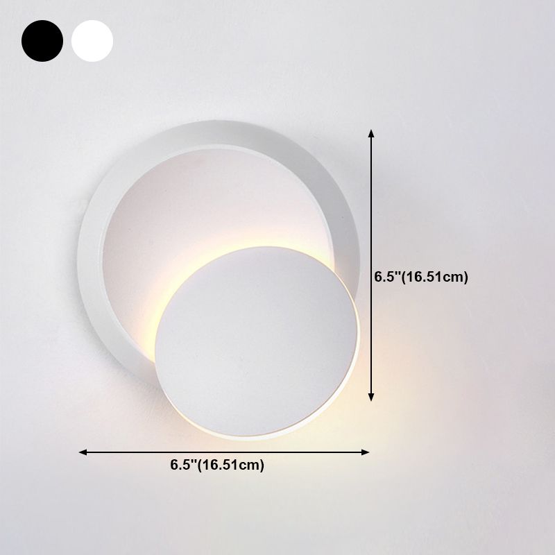 Modern Metal Rotatable Wall Light Round 6.5" High LED Wall Sconce for Living Room