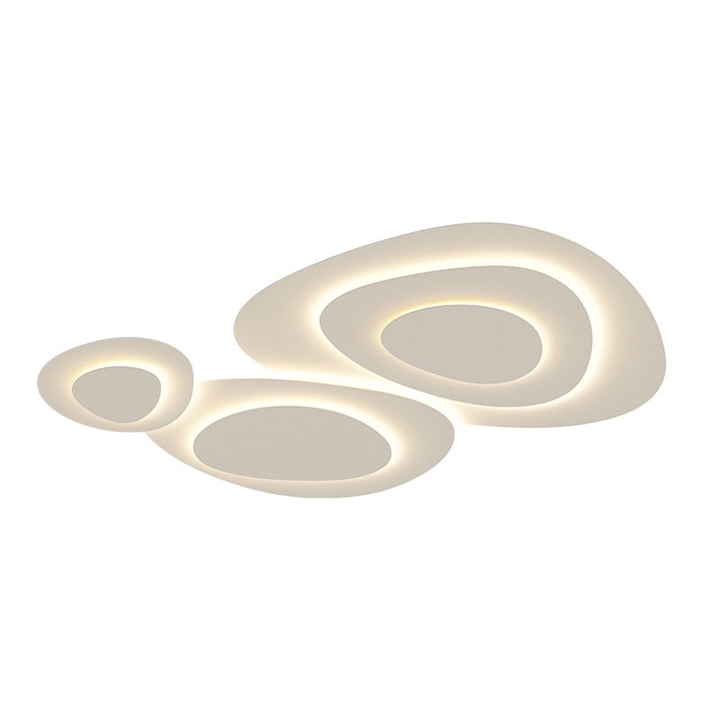 Nordic White Flush Mount Multi-Layer LED Ceiling Light Fixture for Living Room