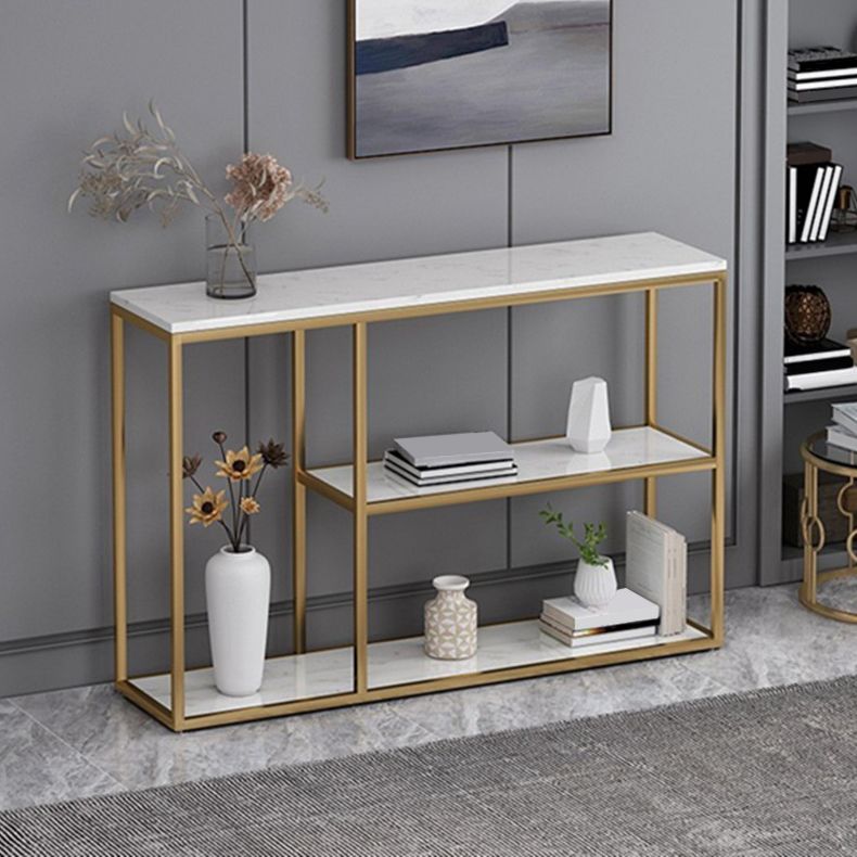 Contemporary Console Accent Table Antique Finish Console Sofa Table with Shelf