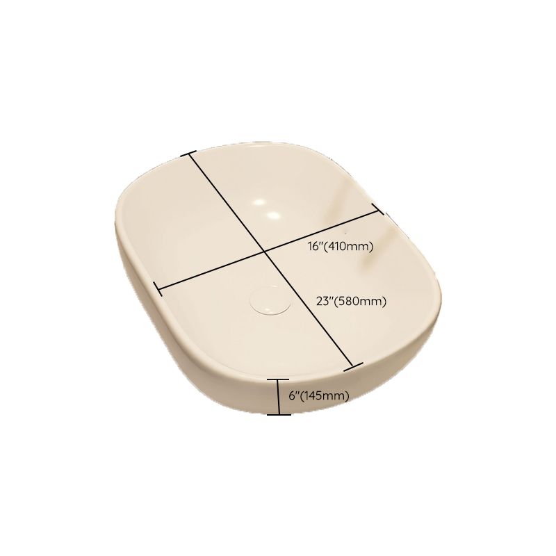 Modern Style White Bathroom Sink Rectangle Ceramic Bathroom Sink