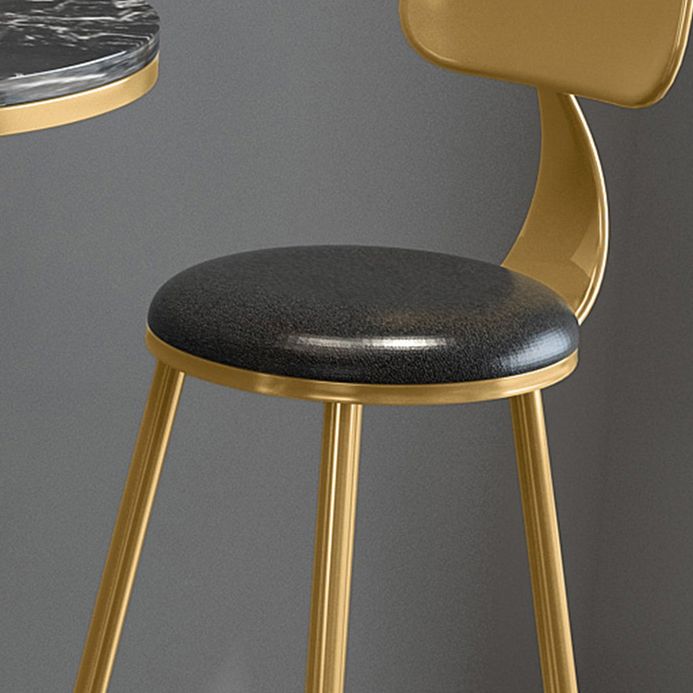 Glam Round Stone Bar Table Set 1/2/3/4 Pieces Counter Table with High Stools