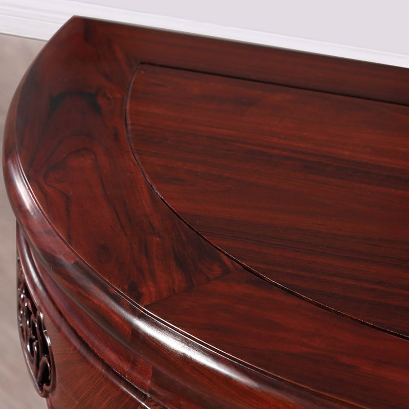 Half Moon Contemporary Console Table Dark Brown Wood Console Sofa Table