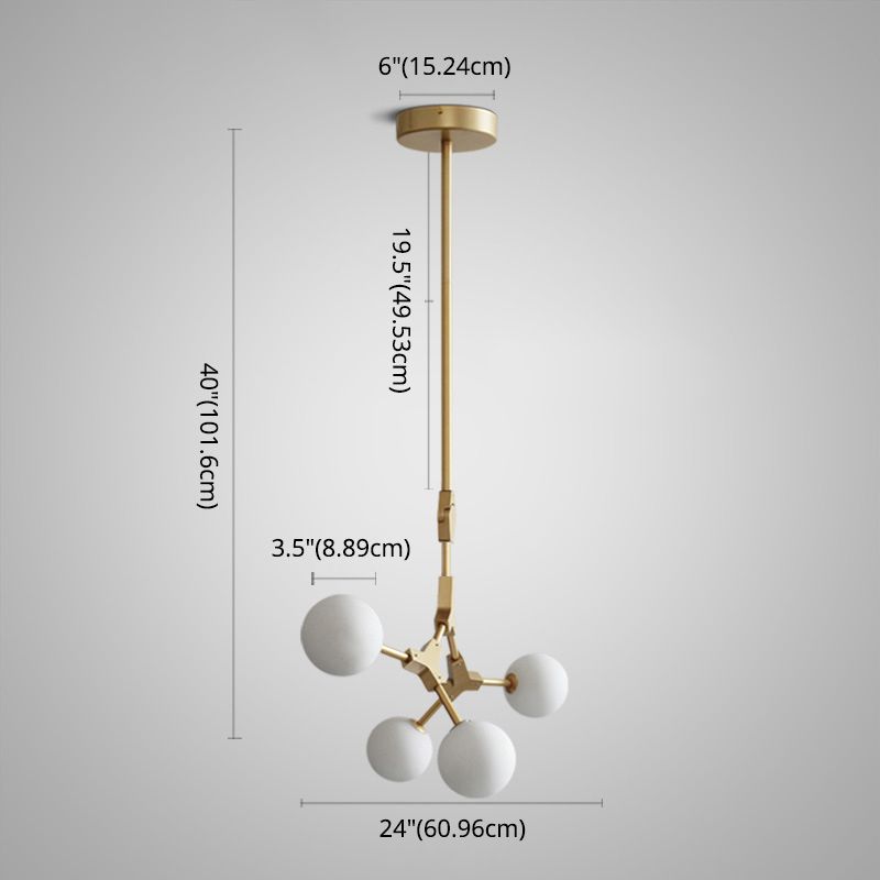 Gold Modern Branch Branch Molecular lampadario molecolare Bianco di vetro Blaccia Aibero appeso per la sala da pranzo in cucina
