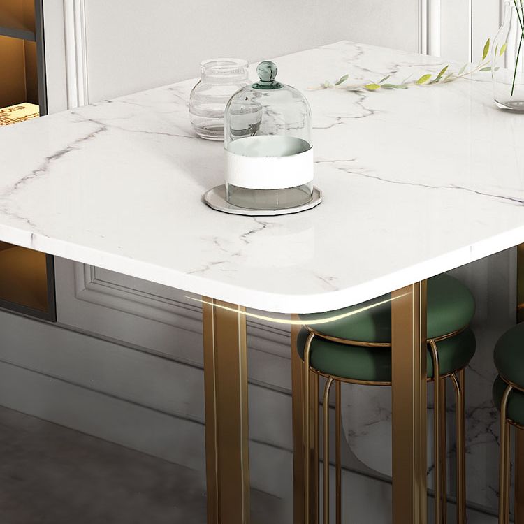 Rectángulo de mesa de comedor de piedra de estilo contemporáneo para el comedor en casa