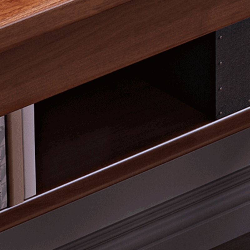 Modern Rubber Wood Home Office Desk 43.3" High Writing Desk with Wood Legs