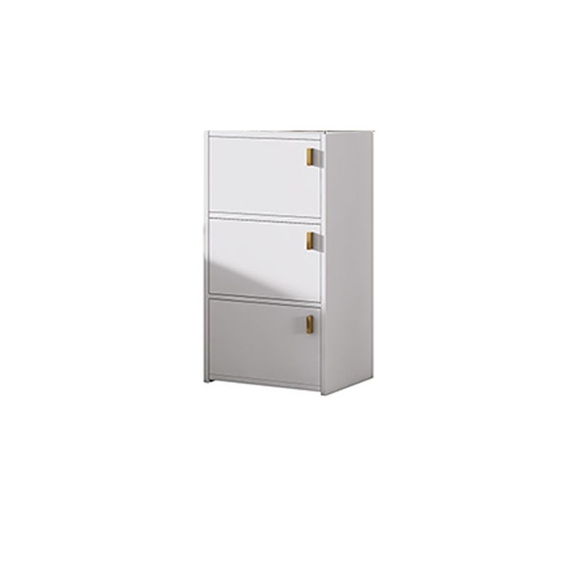 Modern Rectangle Chest White Wood Storage Cabinet with Drawer