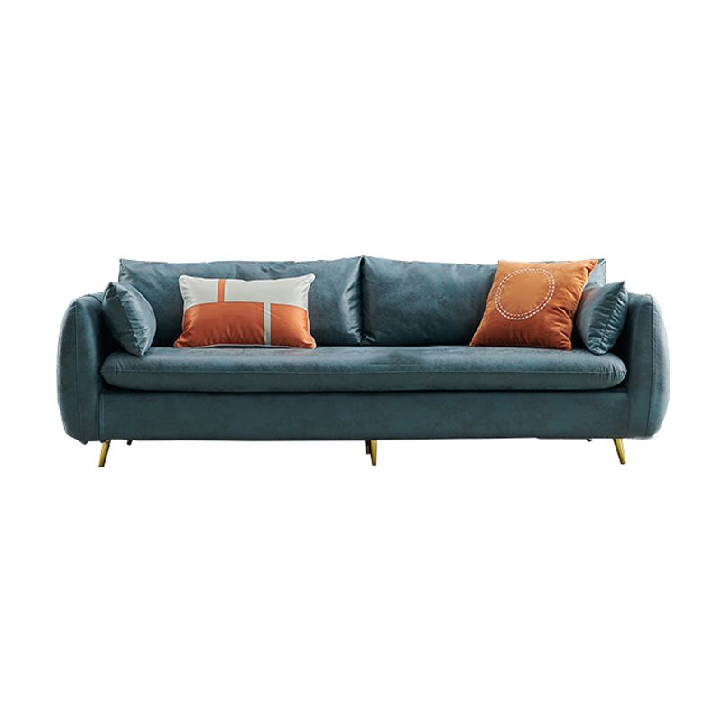 Faux Leather Stain Sofa with Single Cushion Pillow Top Arm Settee for Living Room