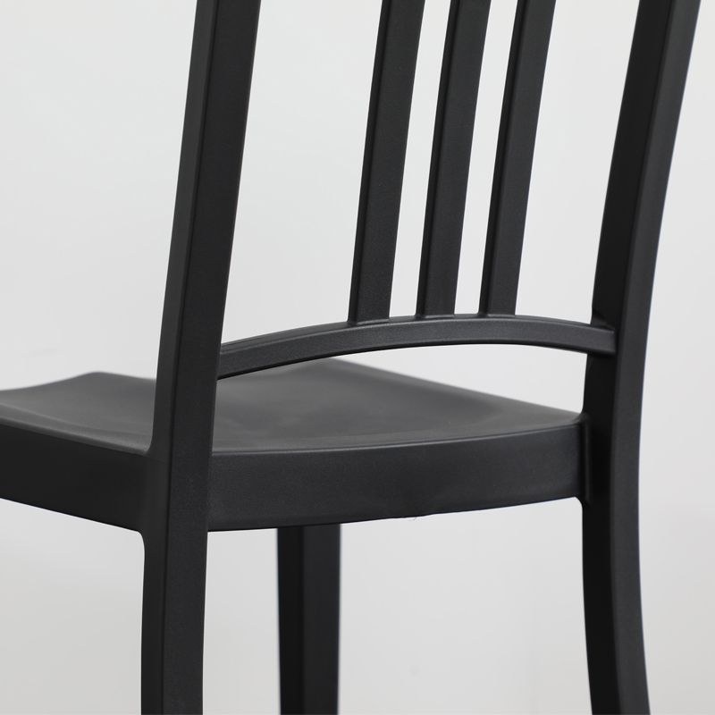 Contemporary Dining Plastic Side Armless Chair Open Back Dining Chair for Indoor