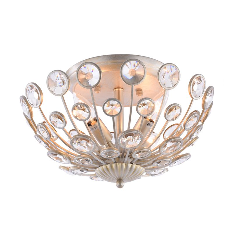 APELIZACIÓN DE METAL Y CRISTAL PEACOCK LIGHTIVE MODERNO 3 LUCHOS CHAMPAGNE LIGHT MONTADO