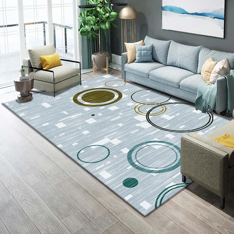 Orange Modern Rug Polyester Abstract Rug Non-Slip Backing Rug for Home Decoration