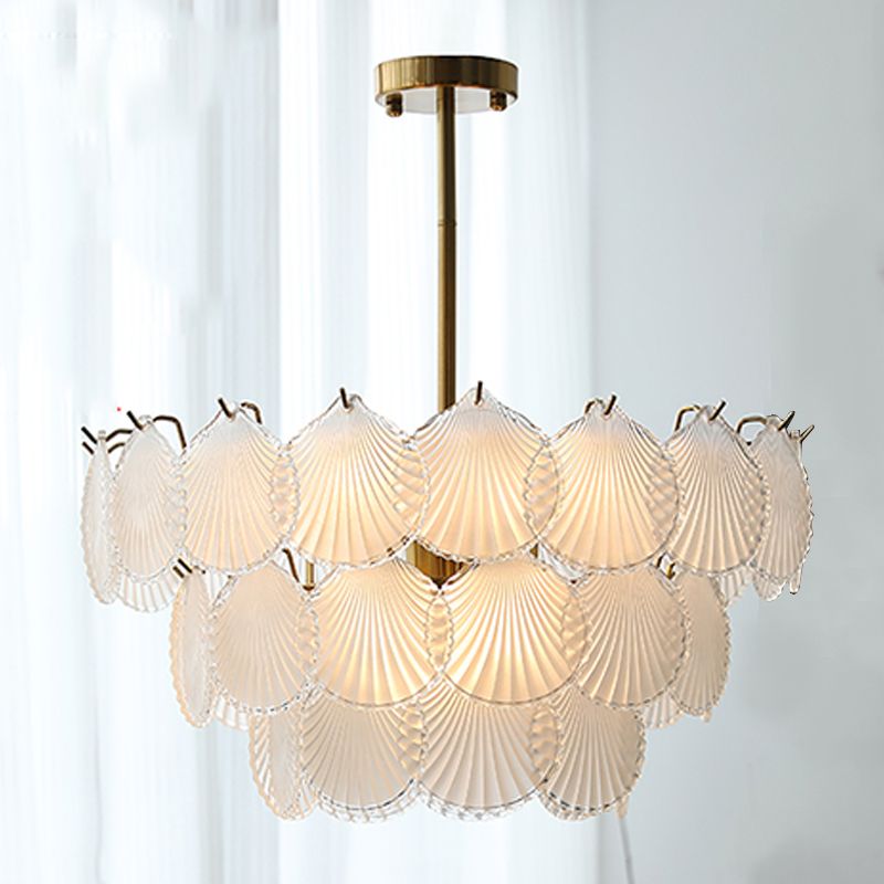 Contemporary Style Geometry Pendant Lighting Glass Hanging Chandeliers in Gold