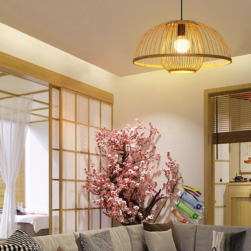 Bamboo moderne suspendu le luminaire pendentif simple pour le salon du salon