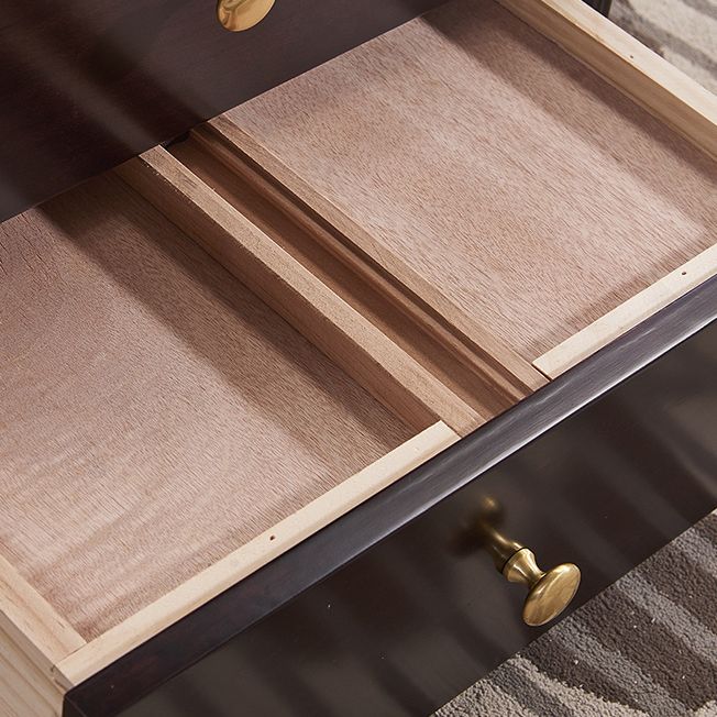 Modern Horizontal Double Dresser Solid Wood Storage Dresser for Bedroom