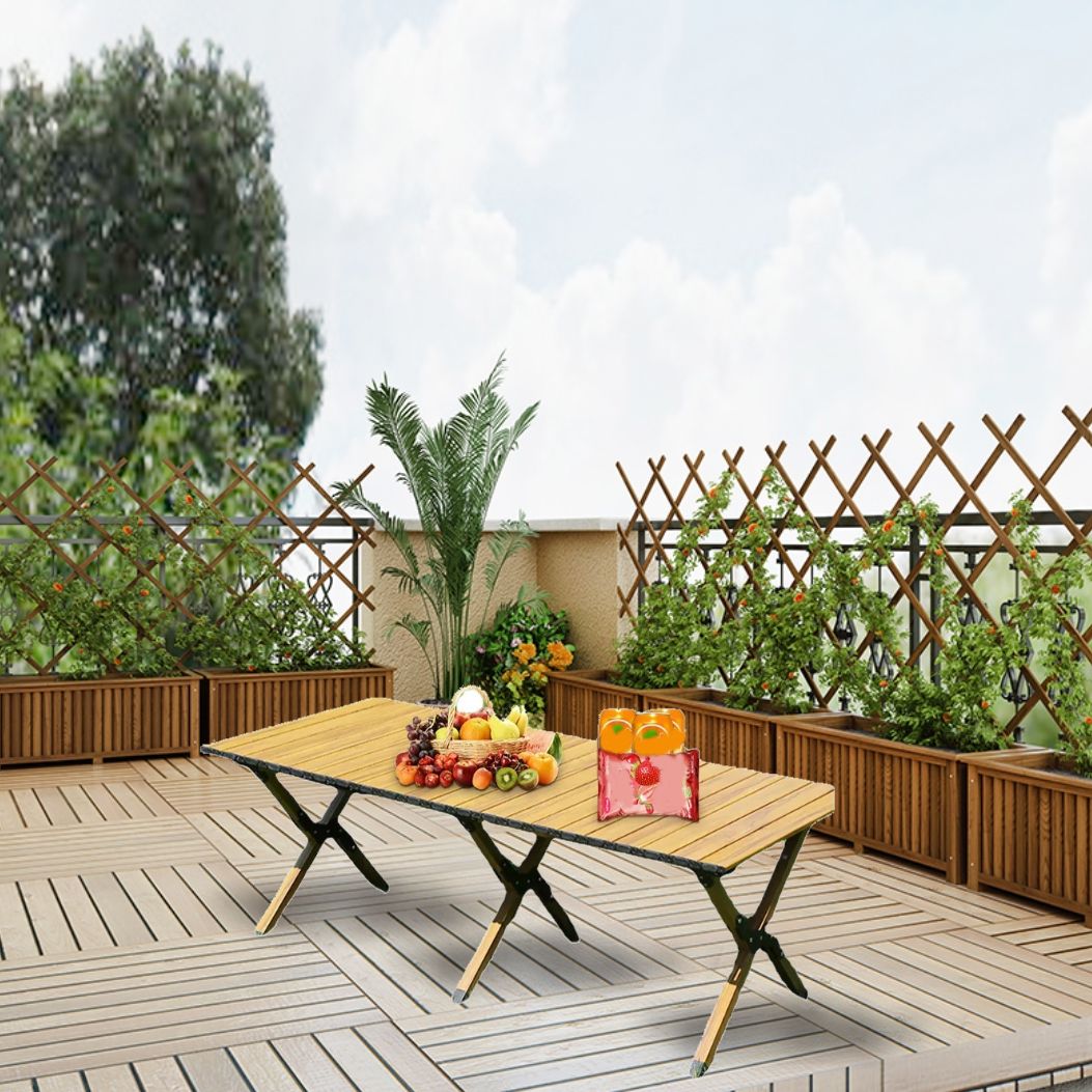 Modern Brown Picnic Table Set 1/3/5 Pcs Fold and Store Picnic Set