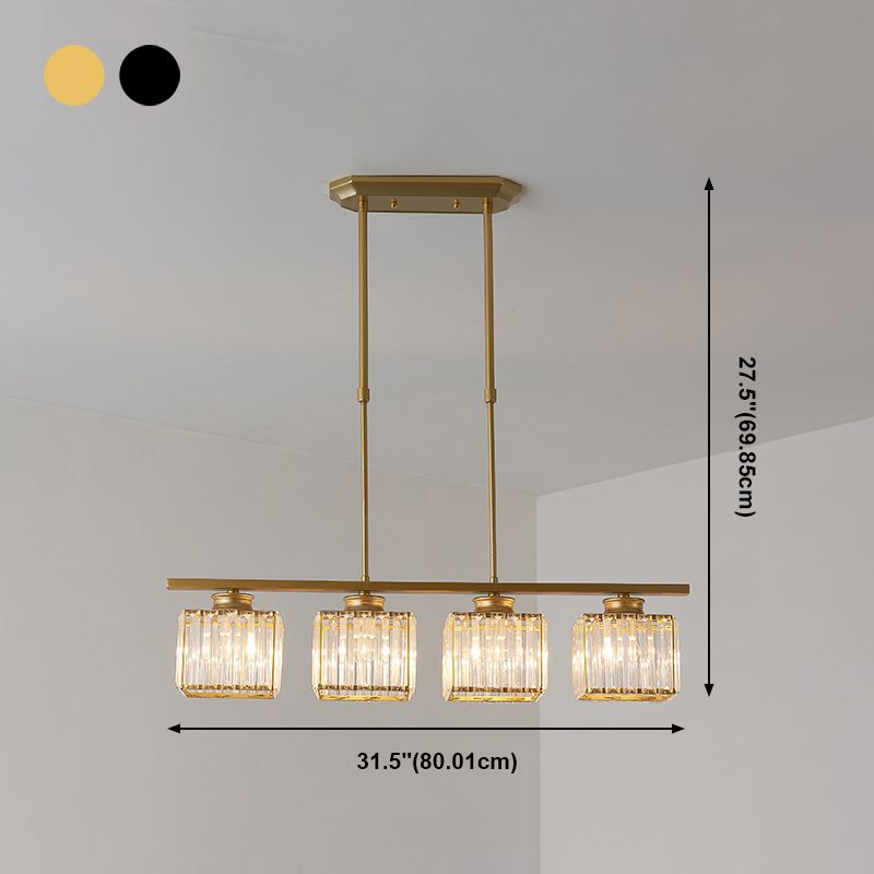 Éclairage de l'île géométrique Modernisme Crystal Chandelier Lightture pour salle à manger