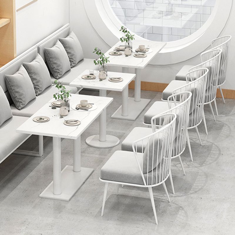 Metal Kitchen Dining Chairs Windsor Back Arm Chairs in White