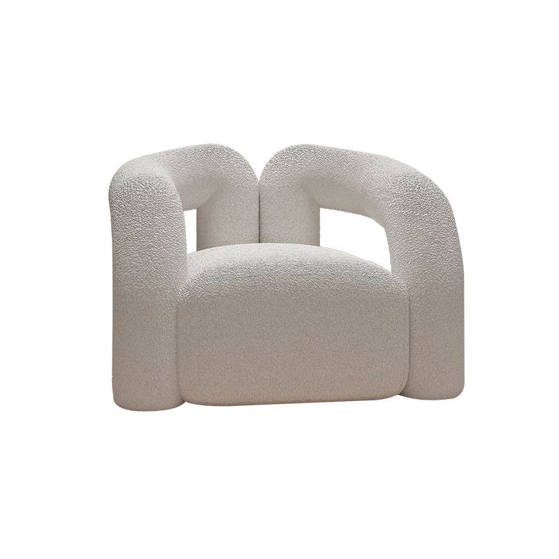 27.56" High Wool Sofa Modern Simple Tuxedo Arm Sofa in White