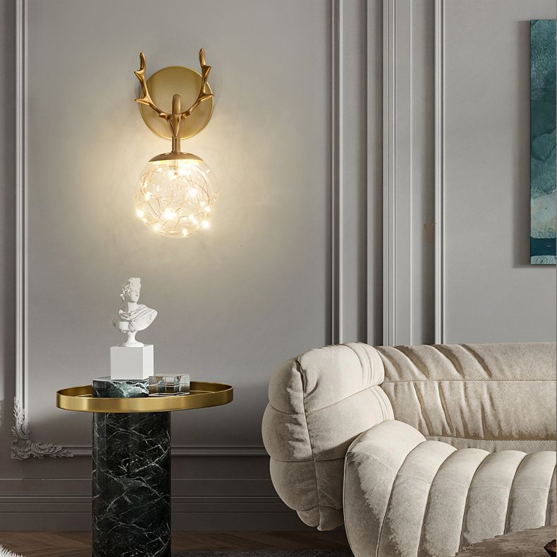 Nordic Modern Wall Mount Light Simple Glass Shade Wall Sconce Lamp Fixture for Living Room