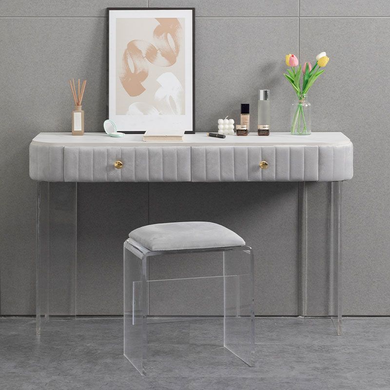 Stone Top Make-up Vanity Table Modern Style Vanity Desk with Drawers