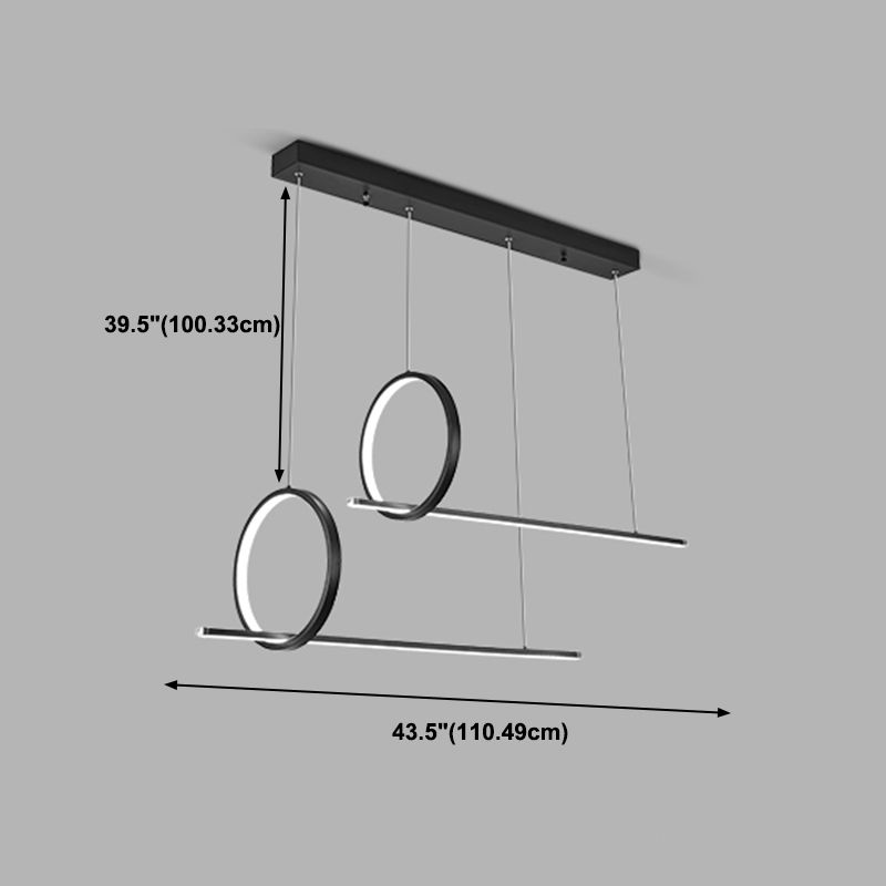 Idées d'éclairage d'île linéaire de forme moderne