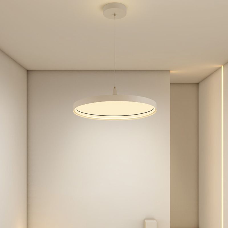 Moderne minimalistische LED -hangende lamp Aluminium cirkelvormige hanglamp met siliconen schaduw