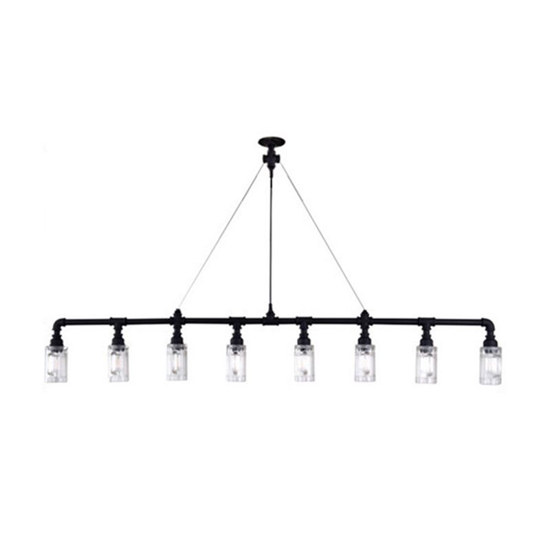 Cup Bar Island Pendant Lighting Industrial Style Metal Black Island Chandelier Light