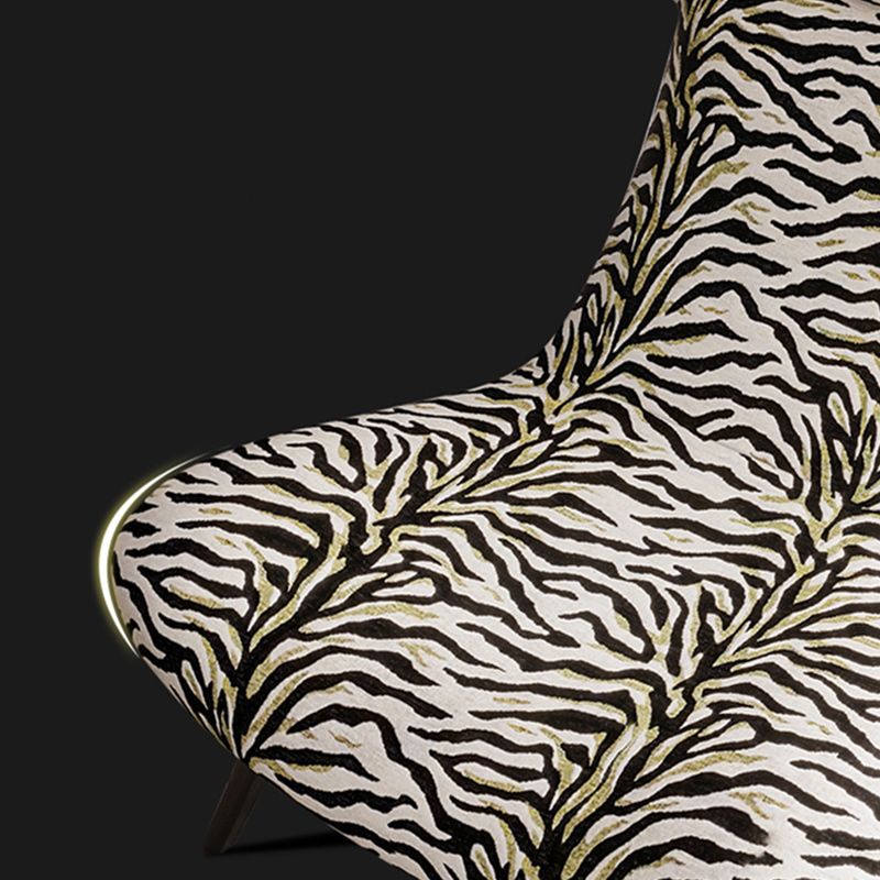 Mid-century Modern Wingback Chair Fixed Back Sled Armless Chair