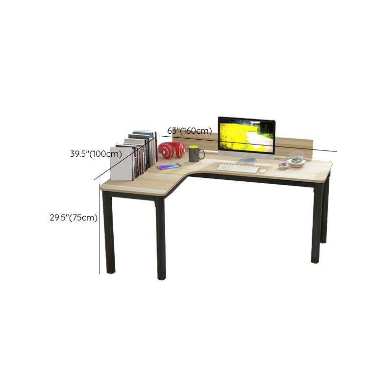 Industrial Office Desk Manufactured Wood L-Shape Writing Desk (Cabinet not Included)