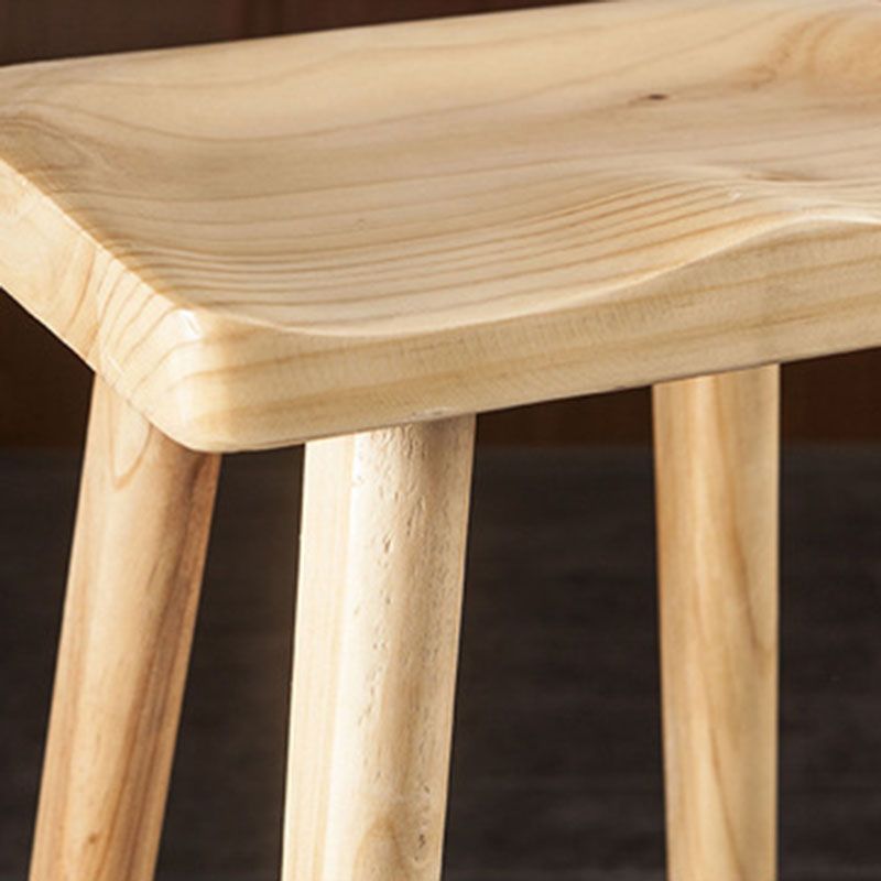 Modern Armless Backless Counter Stool Wood Milk Tea Shop Bar Stool with Seat