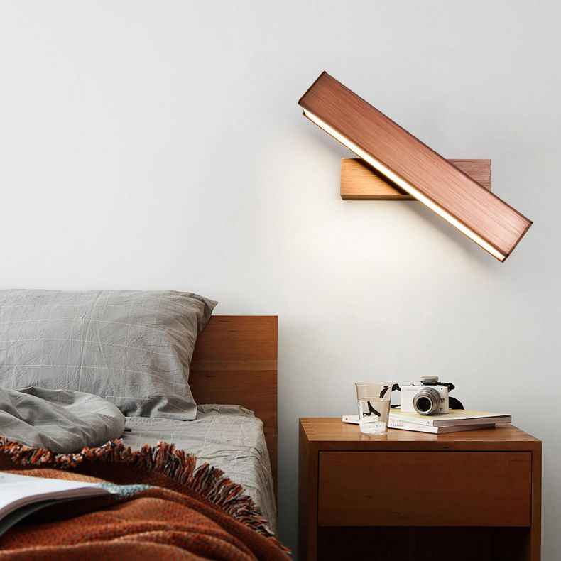 Rectangle Shade 1-Light Wall Light Sconces Aluminum Modern Style Wall Mounted Lamp