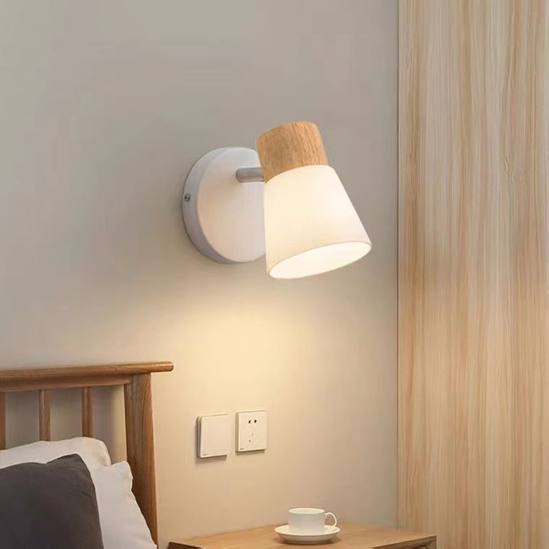 Nordic Wooden Wall Light Fixture Minimalist Wall Light Sconce for Bedroom