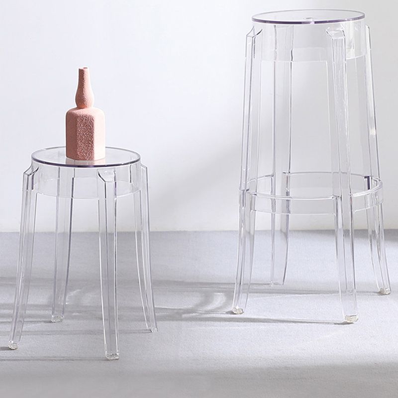 Nordic Style Bar-stool Round Counter Bar Stool with Plastic Legs for Home