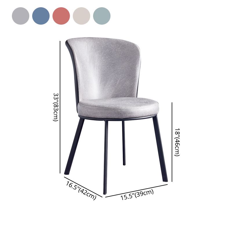 Silla de comedor contemporánea de metal, silla lateral sin brazos para comedor con respaldo lateral