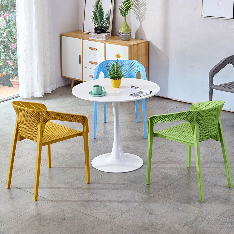 Chaises de salle à manger contemporaines Fauteuil de salle à manger en plastique pour usage domestique (Ensemble de 4)
