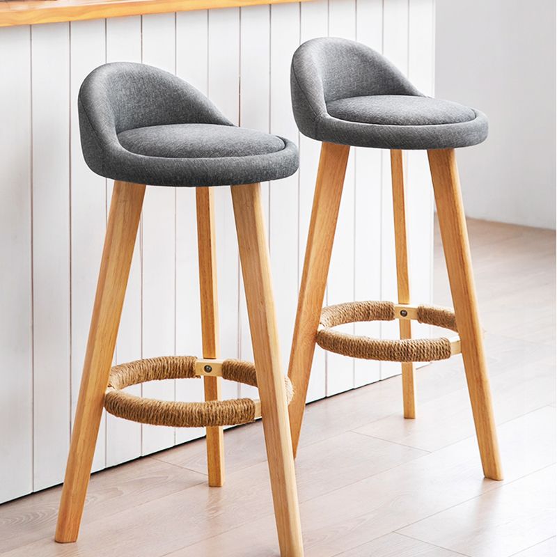 Taburete moderno sin brazos para mostrador, taburete de bar de cocina de madera con Pedal
