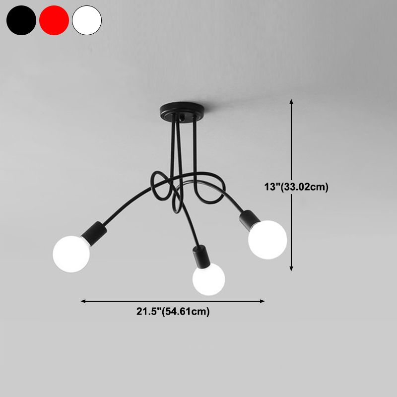Industrial Ceiling Light Colorful Flush Mount Light Fixture for Sitting Room
