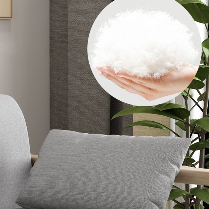 Scandinavian Linen Blend Sleeper Sofa Wood Frame Square Arm Sofa Bed