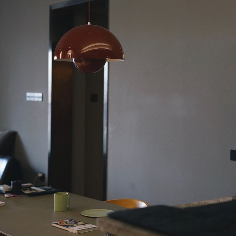 Lámpara colgante de domo de estilo moderno metal 1 luz Luz colgante para sala de estar de dormitorio