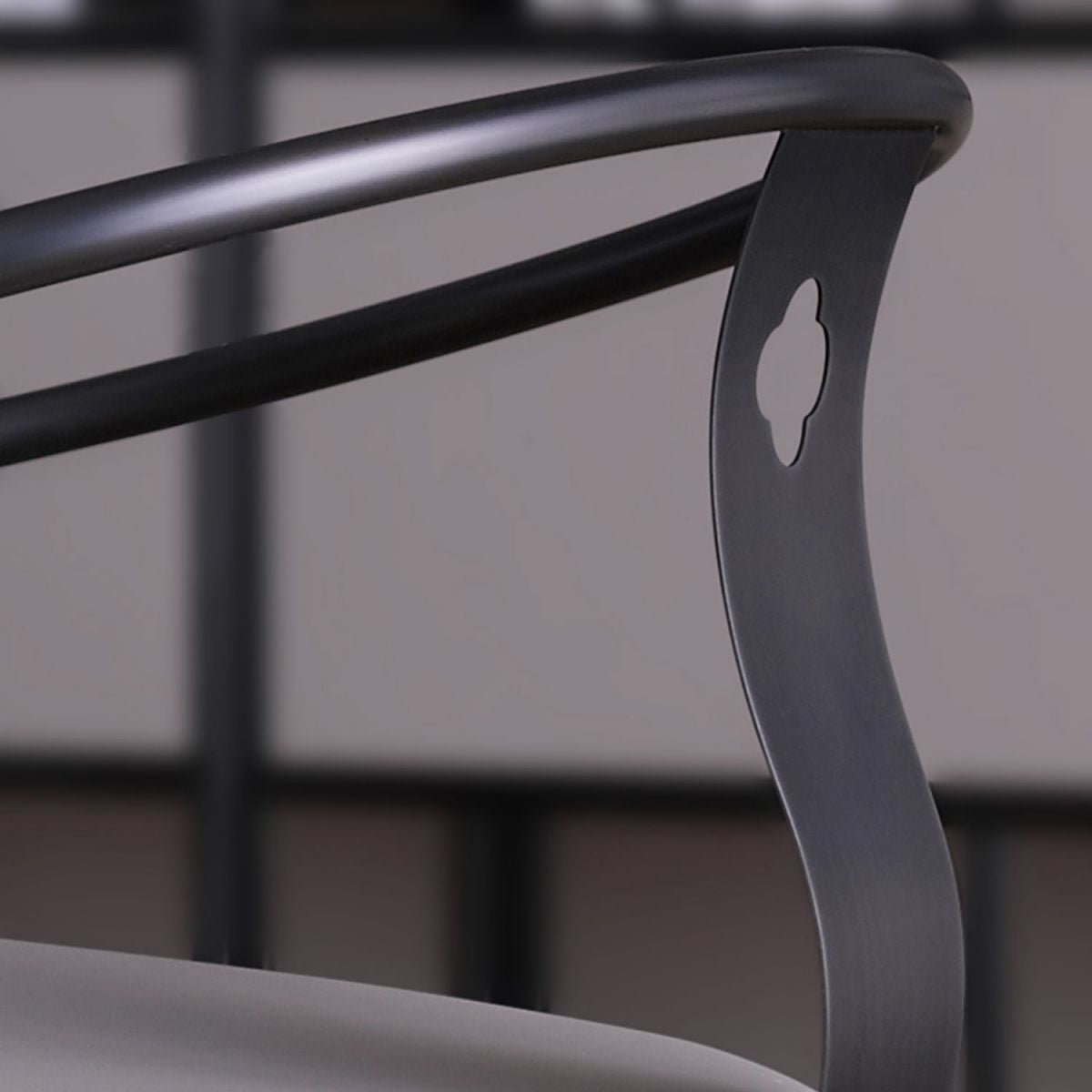 Glam Style Dining Chair Upholstered Arm Chair with Metal Base
