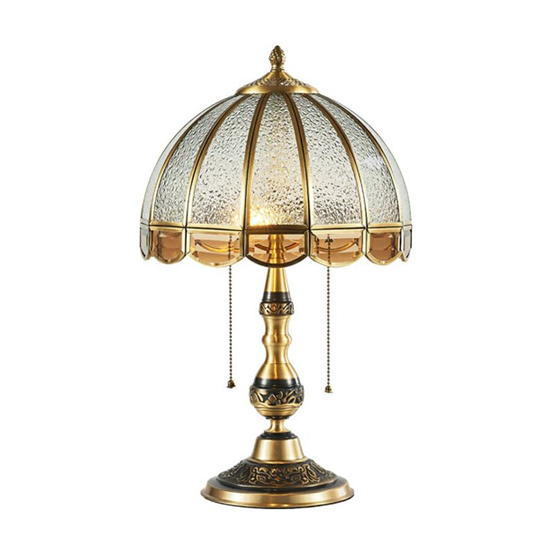Lampe de nuit de nuit en verre opaque festonée